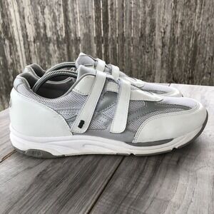 SAS Comfort Walking Shoes Women Size 9 B White Leather TMV EZ Strap Sneakers USA